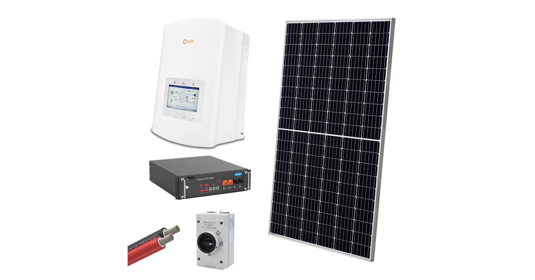 1p Solar Panel System HYBR. SOLAR SYSTEM 1P/5kW 560W PANELS WITH BATT.
