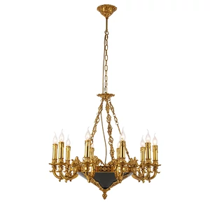 JULIAN CHANDELIER 8XE14 BRASS/CERAMIC