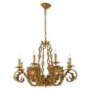 PHILIP CHANDELIER 8XE14 BRASS