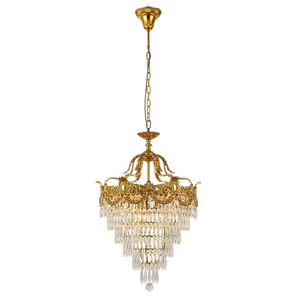 WINDSOR CHANDELIER 9XE14 BRASS/CRYSTALS