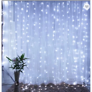 Led függöny usb 5v 300 led 3x3m, távirányító 6500k