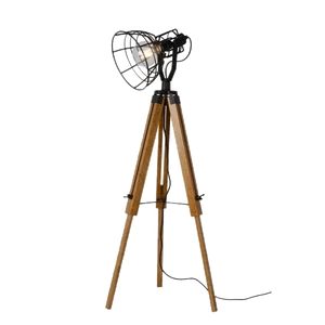 ETHEL FLOOR LAMP 1XE27 BLACK/WOOD
