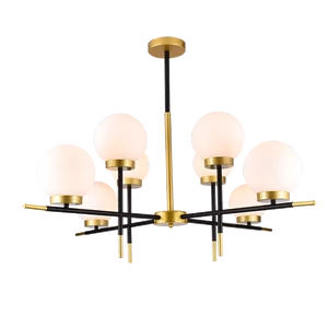 JULIET CHANDELIER 8XE27 BLACK/GOLD