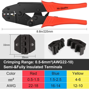 Krimpelő saruzó fogó készlet 700 darab érvéghüvely saru AWG22-10 (0,5-6 mm²)