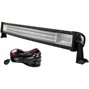 Led egyenes fényhíd 12V 405W három soros off-road munkalámpa 80cm kábelkészlettel