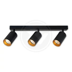 Fali lámpa gu10 led eris gold mozgatható x3 fekete