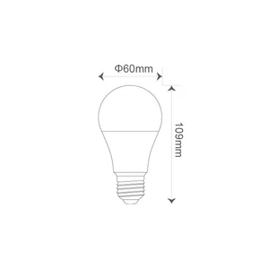 LED E27 LED izzó, mikrohullámú érzékelő A60 4000K 9W