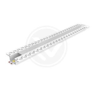 LED PVC profil 33x12 süllyesztett fekete 2m tejes fedlap