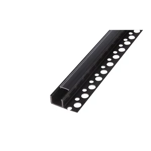 Led pvc profil 33x12 süllyesztett fekete 2m tejes fedlap