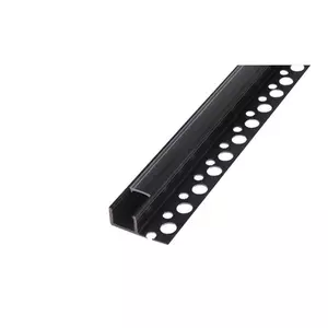 PVC LED profil 33x12 süllyesztett fekete 2m átlátszó fedlap	