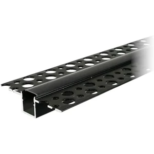 LED PVC profil 33x12 süllyesztett fekete 2m tejes fedlap