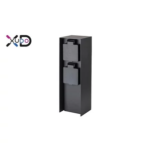 Kerti oszlop IP44 2x 230V aljzat  fekete