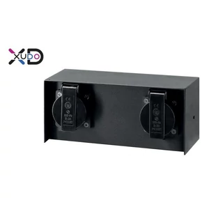 Homlokzati aljzat 2x 230v fekete ip44