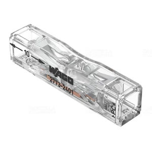 WAGO 2773-2401 vezeték összekötő PUSH WIRE Inline egyenes kialakítású, átlátszó, max. 4 mm2, 32A