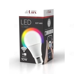 LED körte 10W E27 806lm fényforrás 270fok Ra80 230V RGBW+CCT, Smart Wi-fi szabályozható fényerő