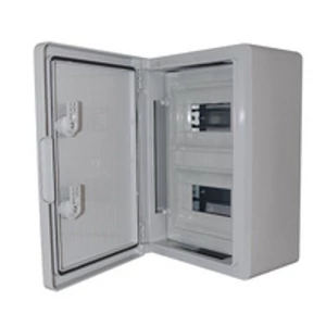 Műanyag elosztószekrény maszkolt 350x250x150mm, 2x8 modul, IP65, ABS, fém szerelőlappal