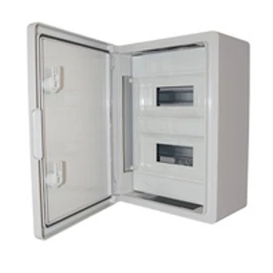 Műanyag elosztószekrény maszkolt 400x300x170mm, 2x12 modul, IP65, ABS, fém szerelőlappal