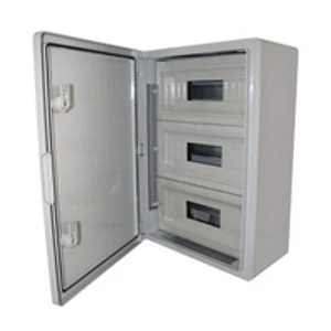 Műanyag elosztószekrény maszkolt 500x350x190mm, 3x12 modul, IP65, ABS, fém szerelőlappal
