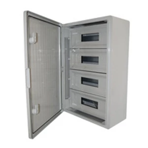Műanyag elosztószekrény maszkolt 600x400x200mm, 4x15 modul, IP65, ABS, fém szerelőlappal