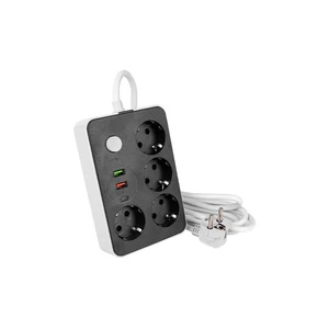 Remo hosszabbító elosztó fekete 3x230v + 5x usb-a+1xusb-c
