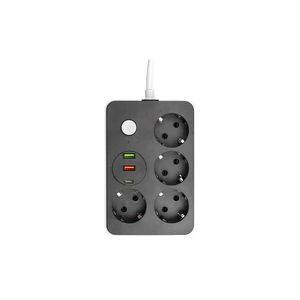 Remo hosszabbító elosztó fekete 3x230v + 5x usb-a+1xusb-c