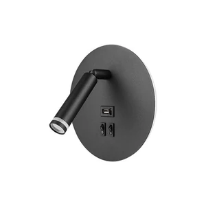 Piero G9 + LED USB olvasó fali lámpa, fekete