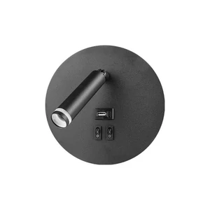 Piero G9 + LED USB olvasó fali lámpa, fekete