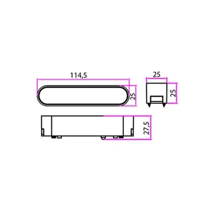Mágneses rendszerű led lámpa luxo 48v 6w 4000k linea 90° fekete