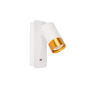 Klemens GU10 fehérarany fali olvasólámpa USB A