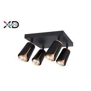 GU10 LED fali lámpa x4 fekete + arany négyzet
