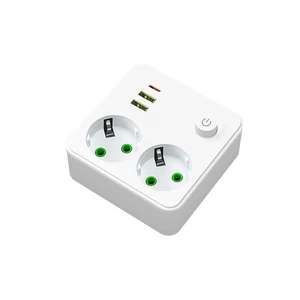 Modi elosztó fehér 2x230V + 2x USB-A 1x USB-C