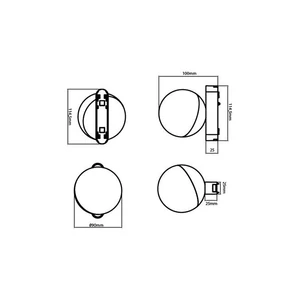 Led lámpa luxo 48v 10w 4000k sferis 120° fekete