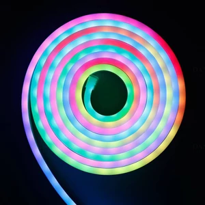 LED szalag neon flex RGB szett távirányítóval tápegységgel 5m IP65,12V DC 4,8W/m 300lm/m 120LED/m SMD2835