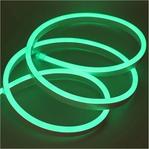 LED szalag neon flex zöld, 5m, IP65,12V DC, 6W/fm, 300lm/m, 120LED/m, SMD2835,