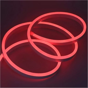 Led szalag neon flex piros, 5m, ip65,12v dc, 6w/fm, 300lm/m, 120led/m, smd2835