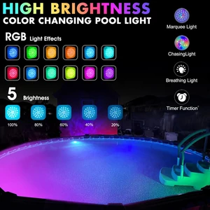 Led akkumulátoros medence lámpa RGB mágneses újratölthető távirányítós