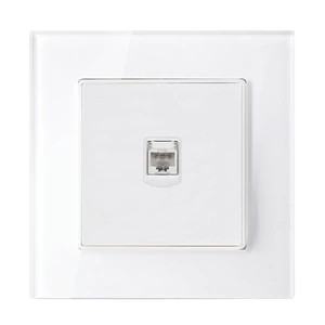 SINGLE LAN SOCKET GLASS FRAME WHITE