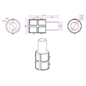 Adapter 80mm-60mm egyenes világítóoszlophoz