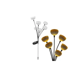 LED napelemes lámpa, leszúrható, virágok, 6 db LED, 84 cm	