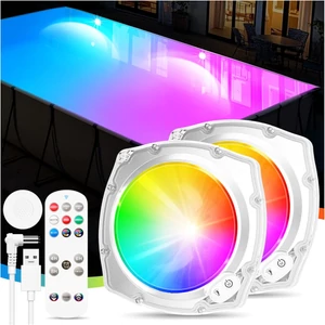 Led akkumulátoros medence lámpa RGB mágneses újratölthető távirányítós