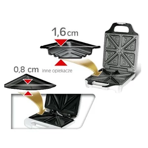 Szendvicssütő XL 1600W Fehér (MOP-35)