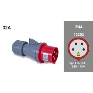 Ipari lengő dugvilla /dfh-324/ 3P+N+F 380V 32A IP44 (13303)
