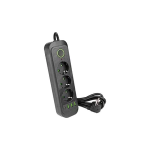 Modi hosszabbító kábel fekete 3x230v + 3x usb-a 1x usb-c