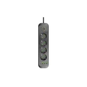 Modi hosszabbító kábel fekete 4x230v + 3x usb-a 1x usb-c