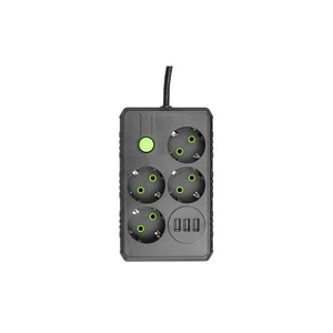 Modi hosszabbító kábel, fekete, 4x230v + 3x usb-a.