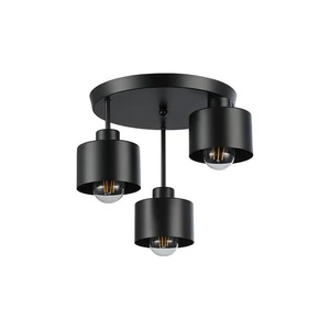 E27 led fali lámpa elza x3 fekete kerek