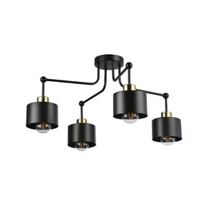 E27 LED fali lámpa Elza x4 fekete + réz kör