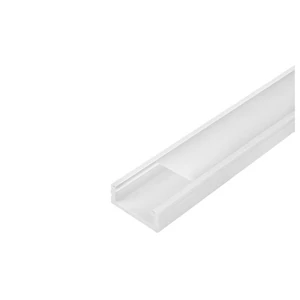 Fehér színű, 1 méteres Slim PVC LED profil tejszínű takaróval a ledezz.hu kínálatából