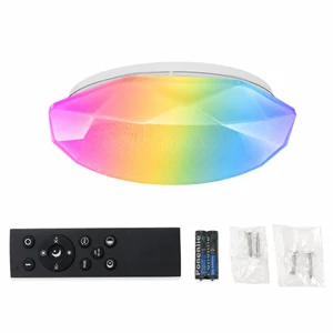 LED mennyezeti lámpa RGB+CCT, 24W, 1560lm, 380mm, gyémánt forma, csillogó búra
