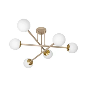 BALI 12 modern, 6-ágú bézs-arany csillár 74 cm-es átmérővel